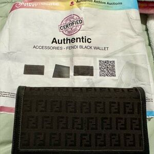 Fendi Black FF Logo Continental Wallet